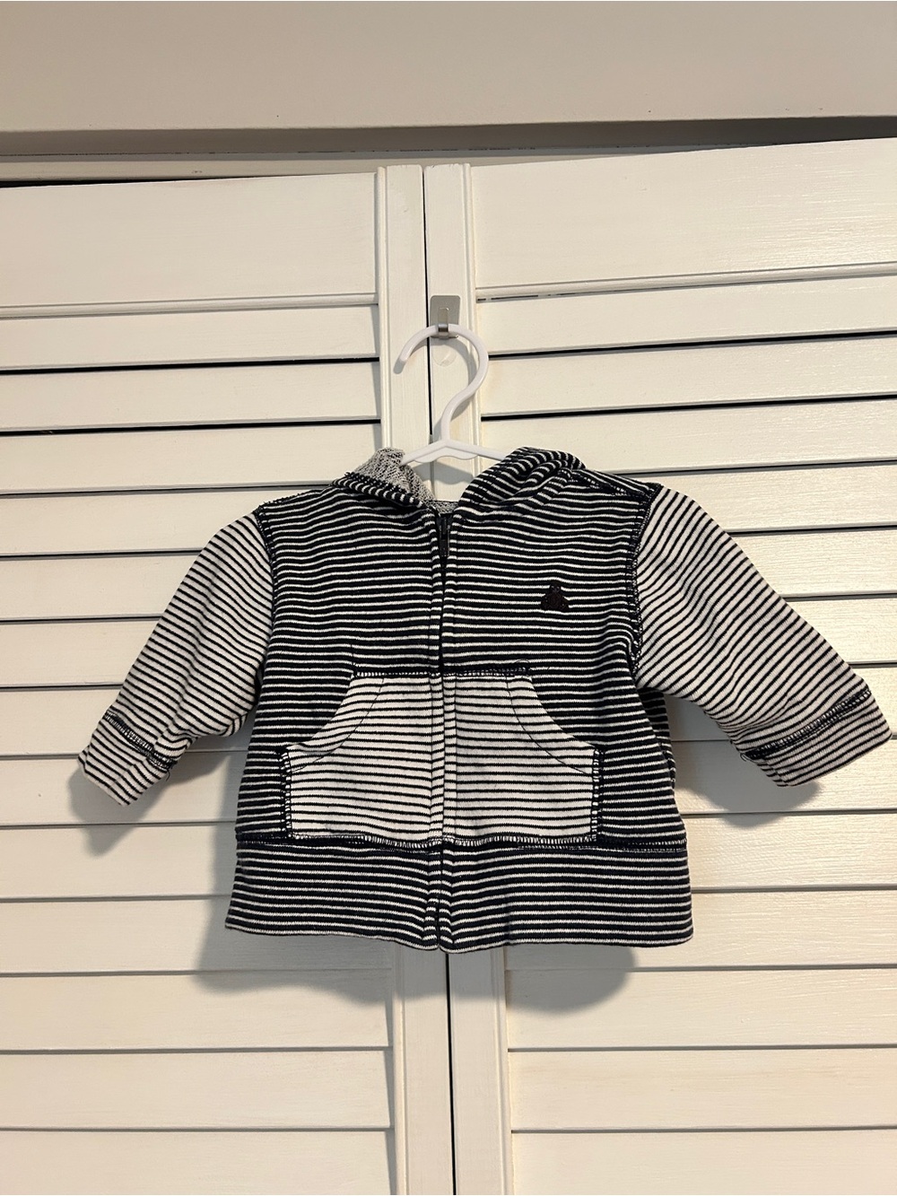 Baby Gap Striped Baby Hoodie Jacket - Navy & White
